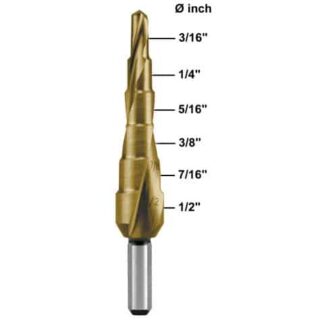 Ruko 101701T - 3/16 In. to 1/2 In. Titanium Coated Step Drill Bit