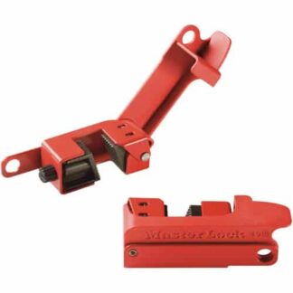Master Lock 491B Grip Tight Lockout for Wide/Tall Circuit Breaker, Capacity, Volume, Steel, Standard, Red