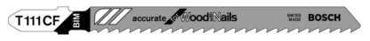 Bosch T111CF - 5 piece 4 In. 8 TPI Wood with Nails Cutting T-Shank Jig Saw Blades