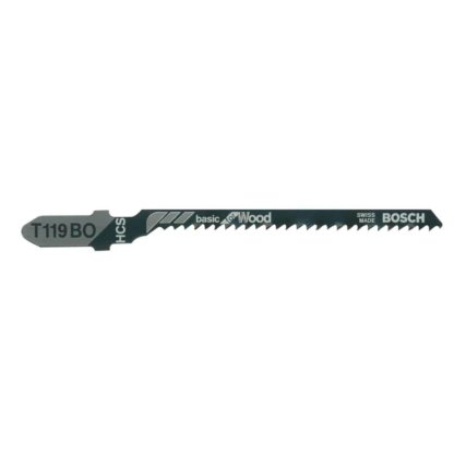 Bosch T119BO - 5 piece 3-1/4 In. 12 TPI Wood Cutting T-Shank Jig Saw Blades