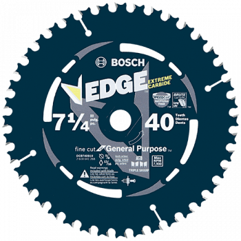Bosch DCB740 7-1/4 In. 40 Tooth Edge Circular Saw Blades for Fine Finish