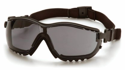 Pyramex GB1820ST V2G Safety Glasses Anti-Fog Lens, Black Frame, Gray