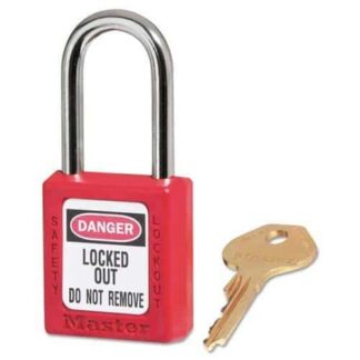 Master Lock 410RED Government Safety Lockout Padlock, Zenex, 1 1/2", Red, 1 Key