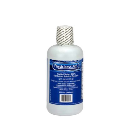 Eyewash Station, Single 32 Oz. Screw Cap Bottle