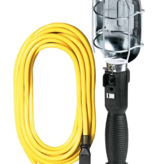 25ft 75 Watt Metal Cage Trouble Light with Outlet
